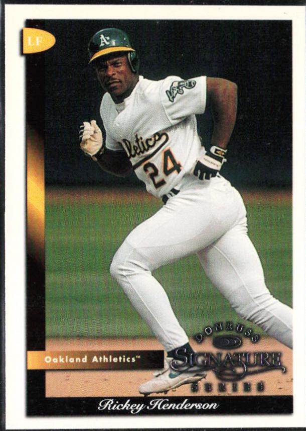 Rickey Henderson #18 Baseball Cards 1998 Donruss Signature