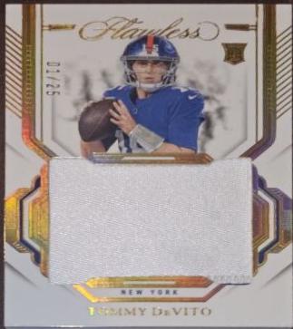 Tommy DeVito #3 Football Cards 2023 Panini Flawless Rookie Patch