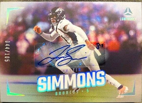 Justin Simmons #80 Football Cards 2024 Panini Luminance Autograph