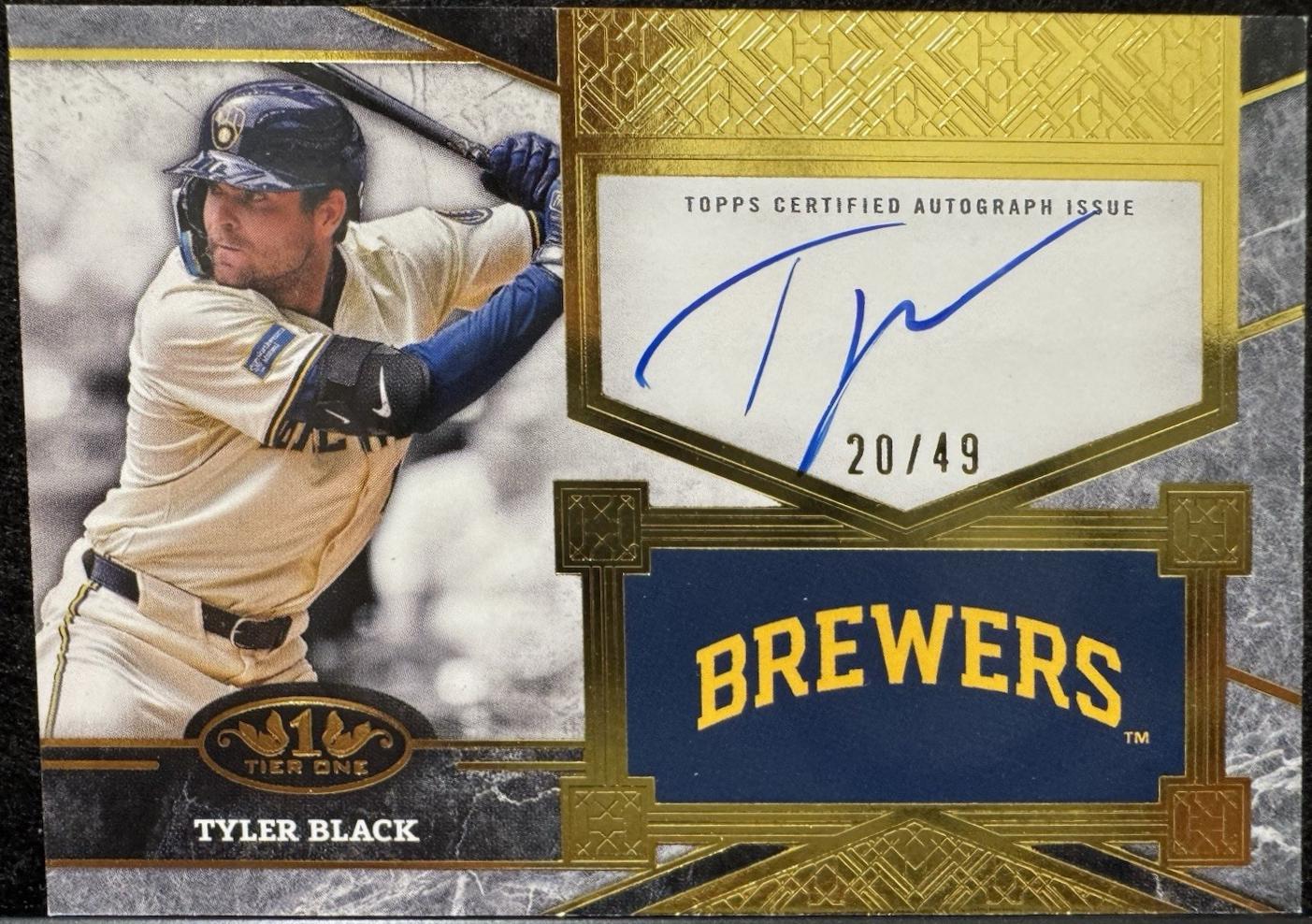Tyler Black #TSS-TB 2025 Topps Tier One Top Shelf Signature Baseball