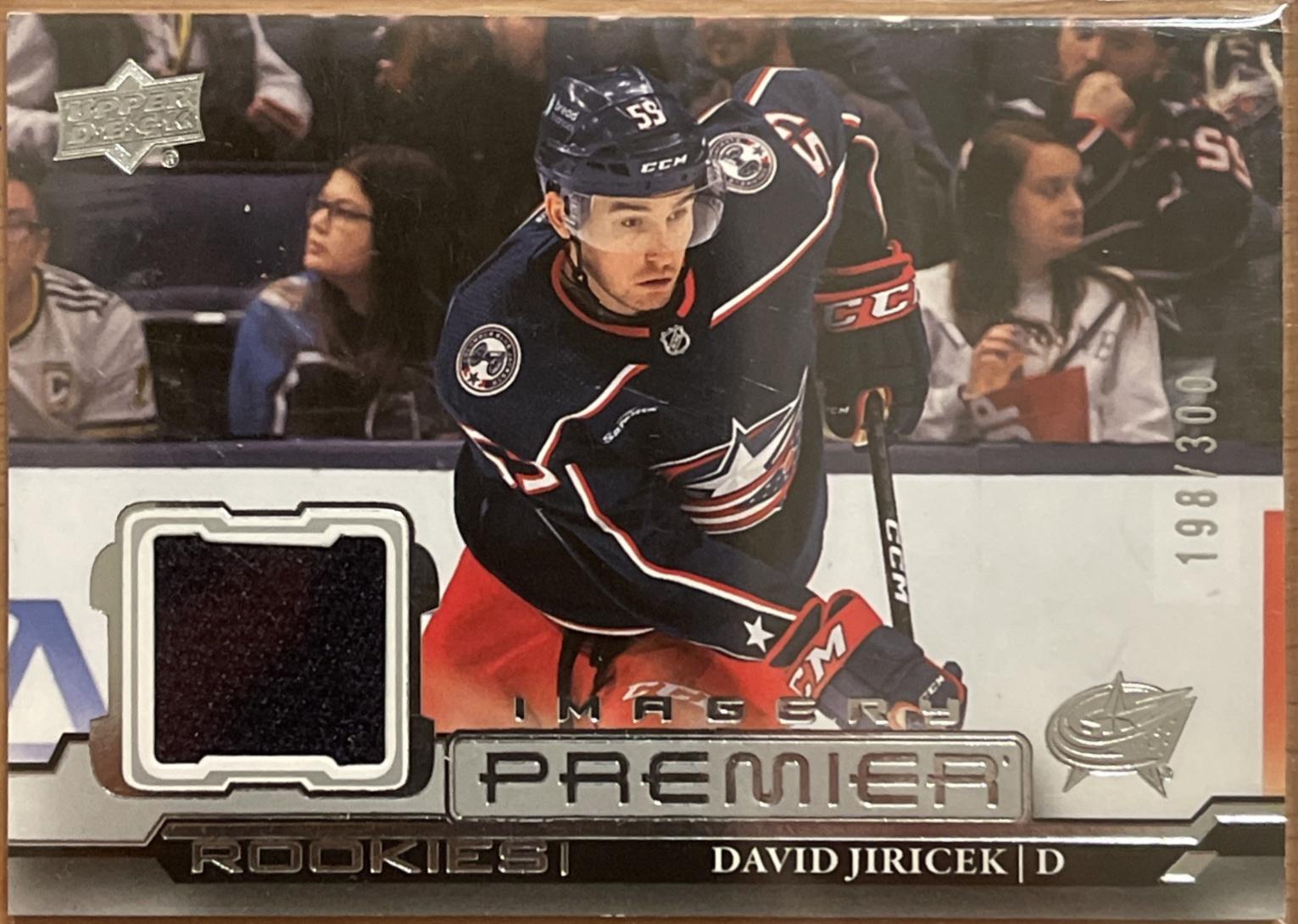 David Jiricek #PDJR-DJ Hockey Cards 2022 Upper Deck Premier Dynamic Imagery Rookies Jersey