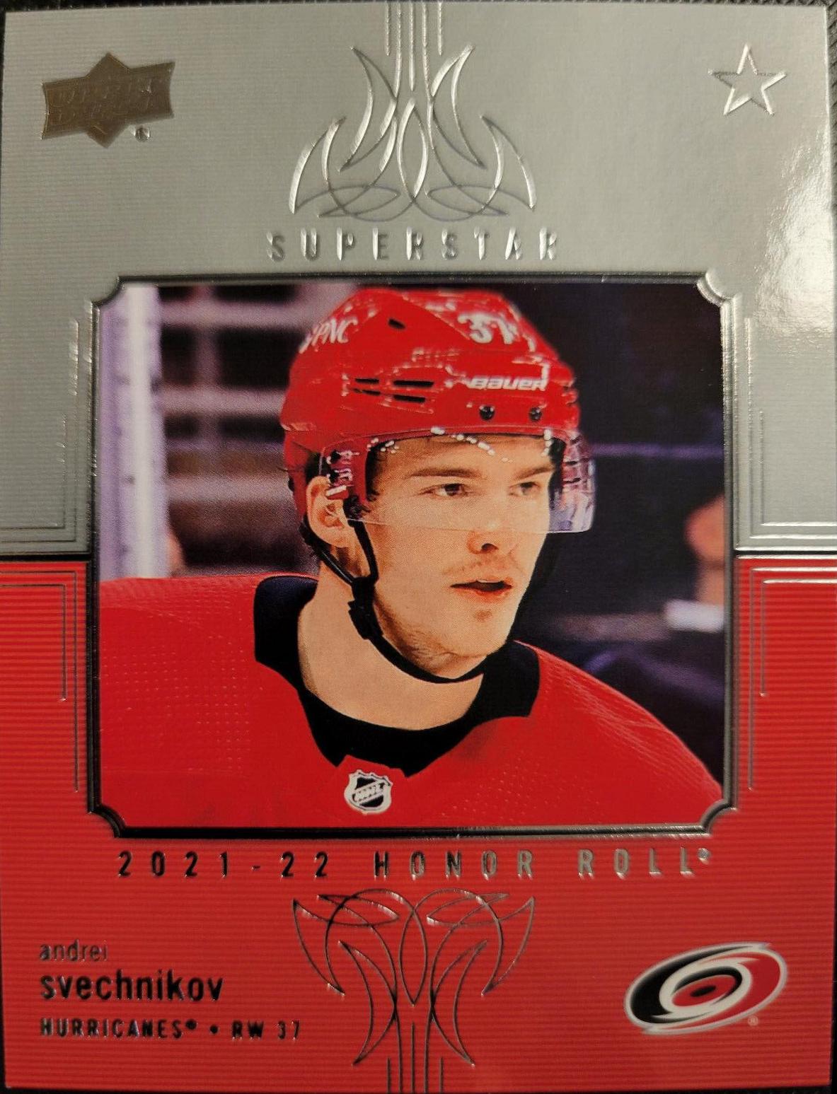 Andrei Svechnikov #HR-17 Hockey Cards 2021 Upper Deck Honor Roll