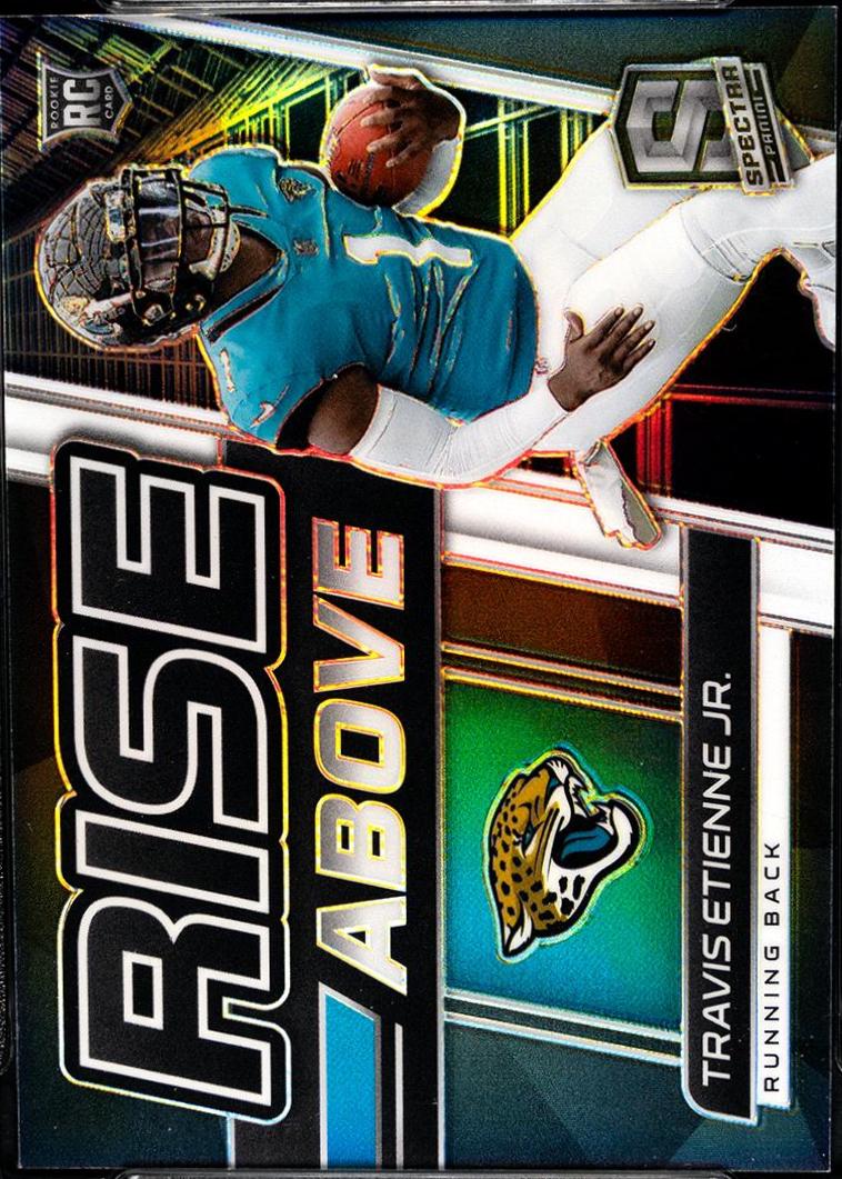 Travis Etienne Jr #RA-8 Football Cards 2021 Panini Spectra Rise Above
