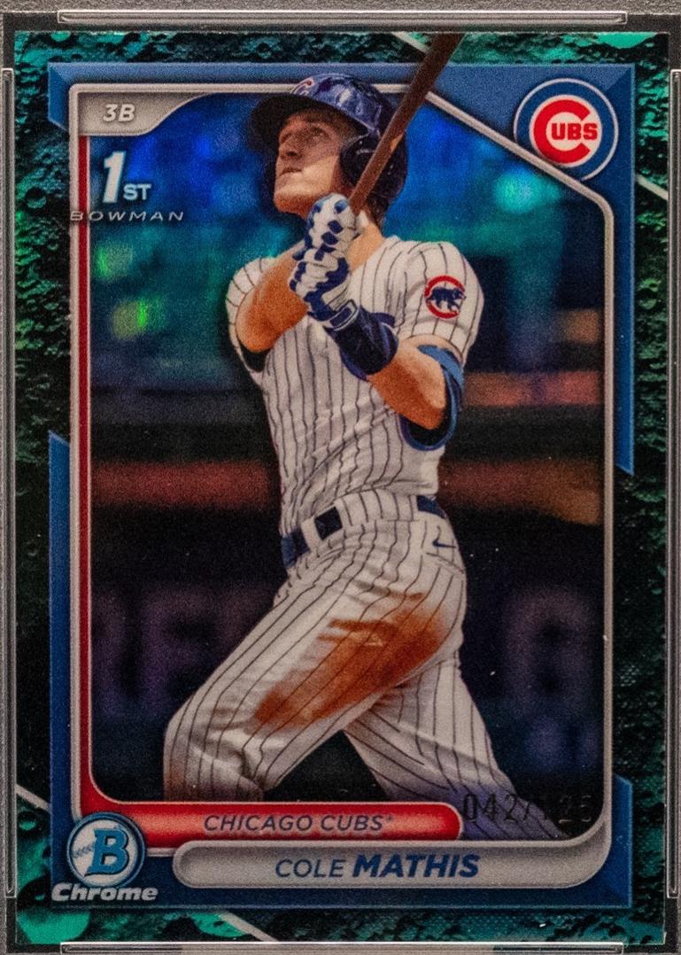 Cole Mathis [Aqua Lunar Refractor] #BDC-81 Prices | 2024 Bowman Draft ...