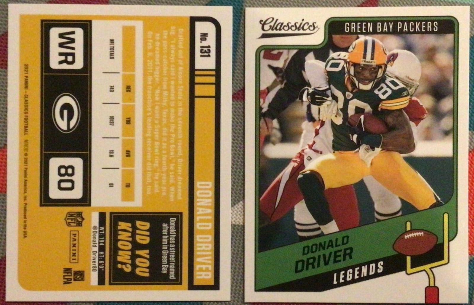 Donald Driver #131 2021 Panini Classics Football