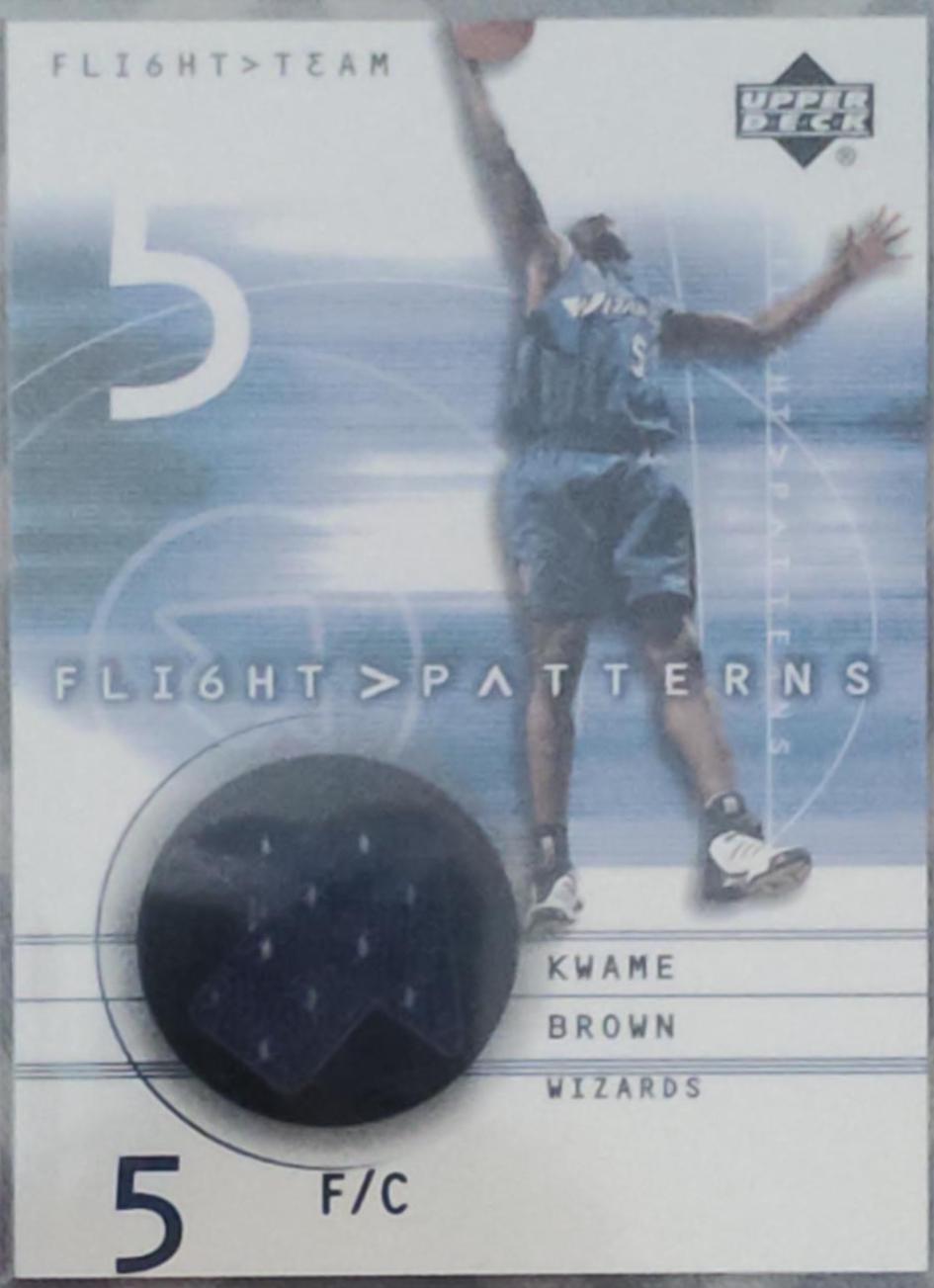 Kwame Brown #KW Basketball Cards 2001 Upper Deck Flight Team Flight Patterns Jersey