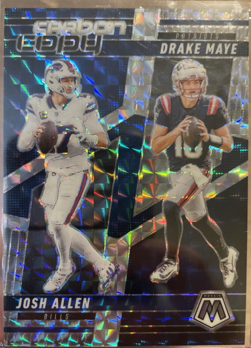Drake Maye/Josh Allen #14 Prices | 2025 Panini Mosaic Carbon Copy
