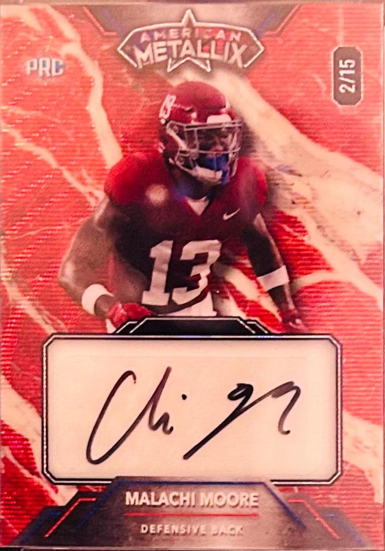 Malachi Moore #WMM-MMA Football Cards 2023 Wild Card American Metallix