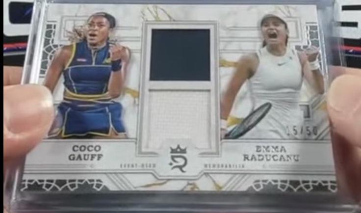 Coco Gauff / Emma Raducanu #PSP-CR Tennis Cards 2024 Topps Royalty Prodigious Pairings Relic