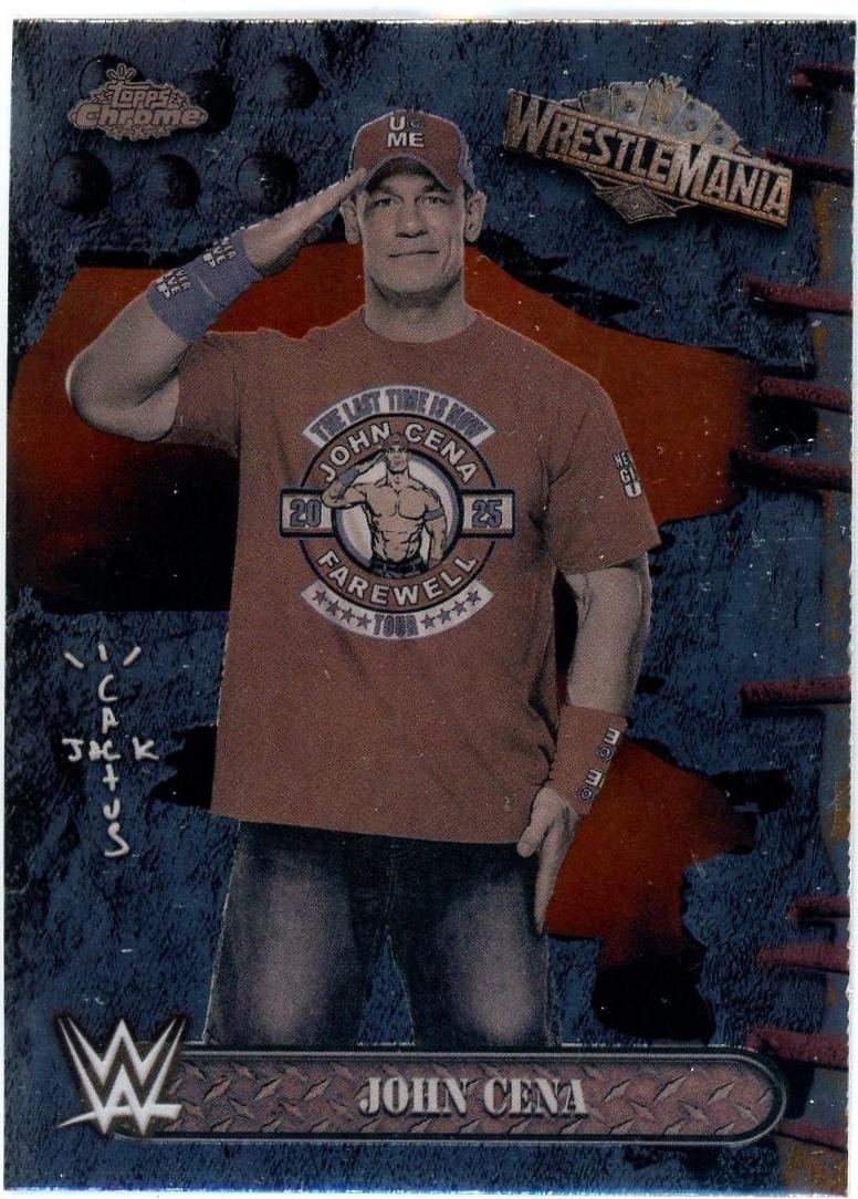John Cena #1 Wrestling Cards 2025 Topps Chrome WWE Cactus Jack