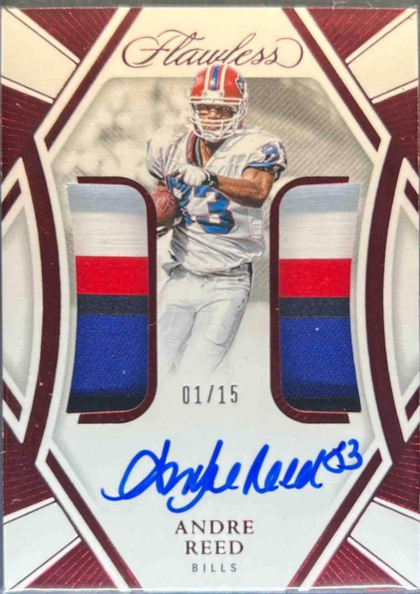 Andre Reed [Ruby] #9 Prices | 2024 Panini Flawless Dual Patch Autograph ...