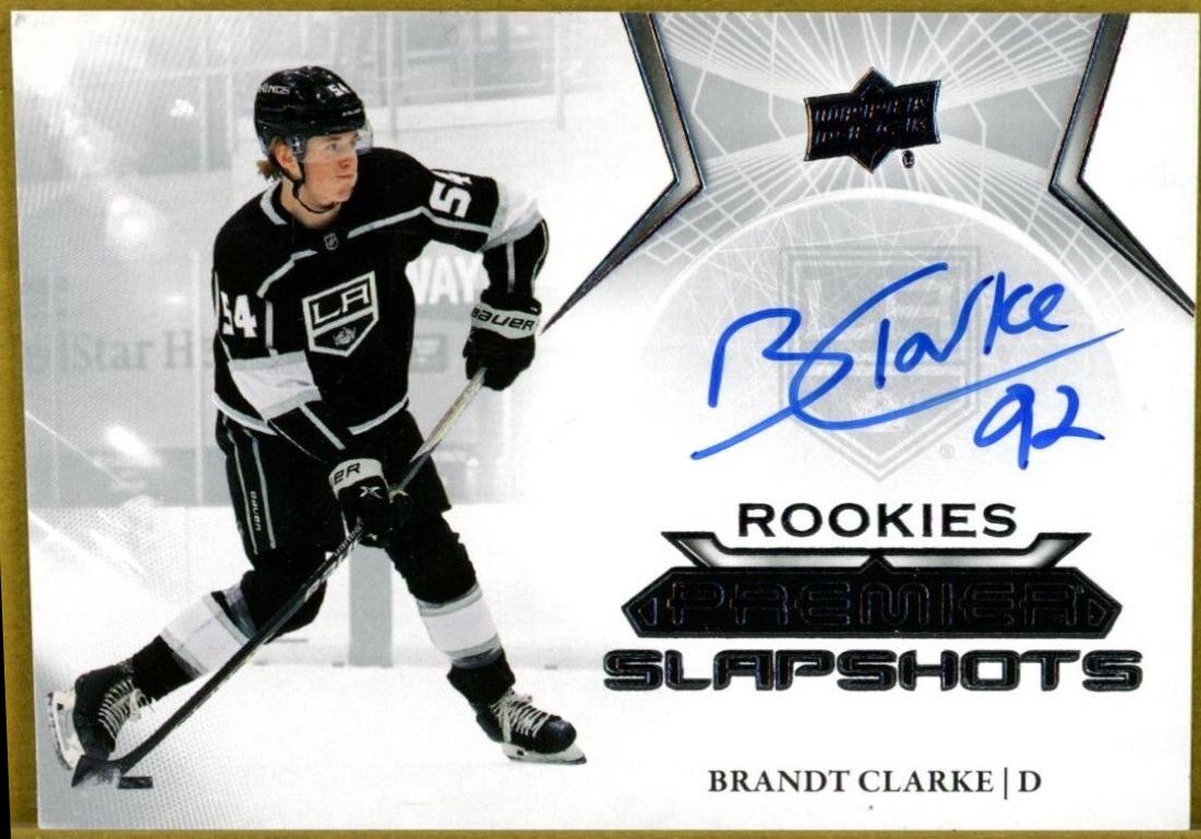 Brandt Clarke #PSAR-BC Hockey Cards 2022 Upper Deck Premier Slapshots Auto Rookie