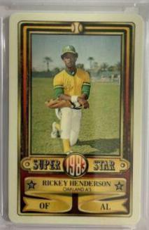 Rickey Henderson Baseball Cards 1983 Perma Graphics Super Star Credit Cards