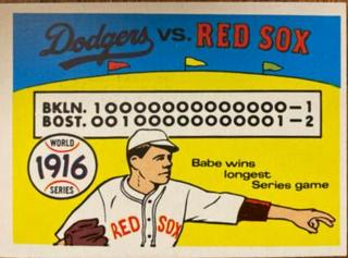 1916 Red Sox, Dodgers