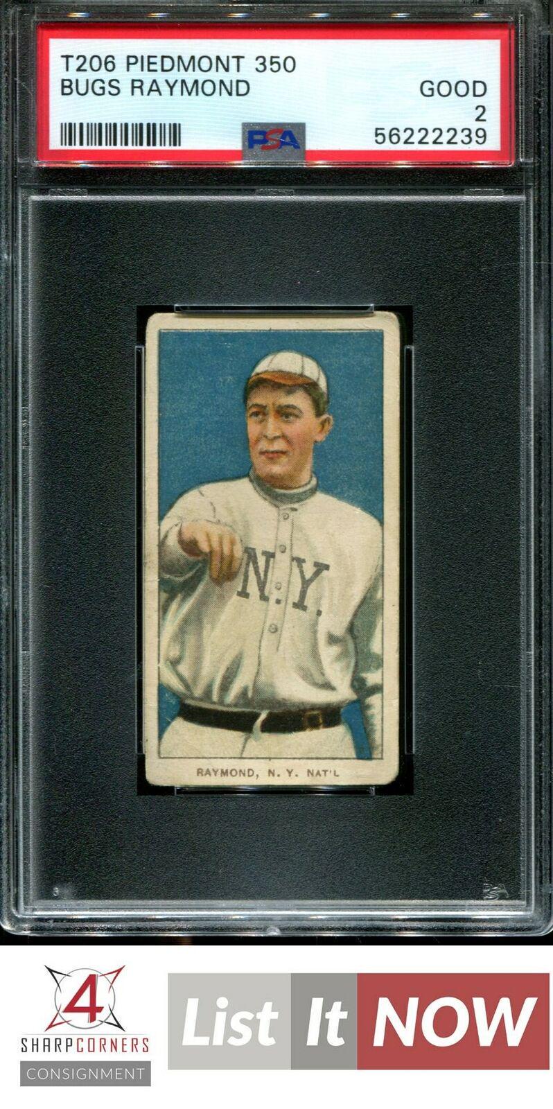 Bugs Raymond Baseball Cards 1909 T206 Piedmont 350