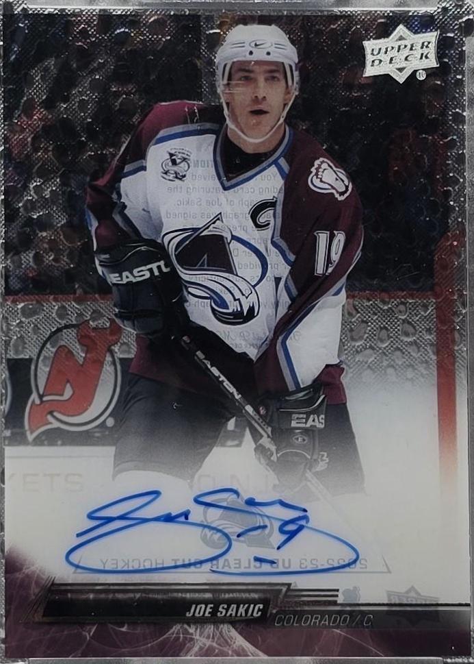 Joe Sakic #CC-JS Hockey Cards 2022 Upper Deck Clear Cut