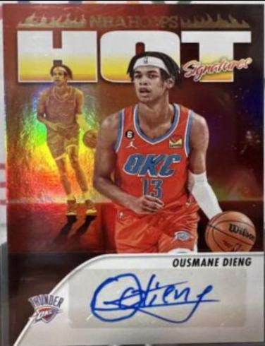 Ousmane Dieng Basketball Cards 2023 Panini Hoops Hot Signatures