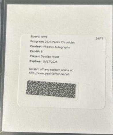 Damian Priest #6 Wrestling Cards 2023 Panini Chronicles WWE Phoenix Autograph