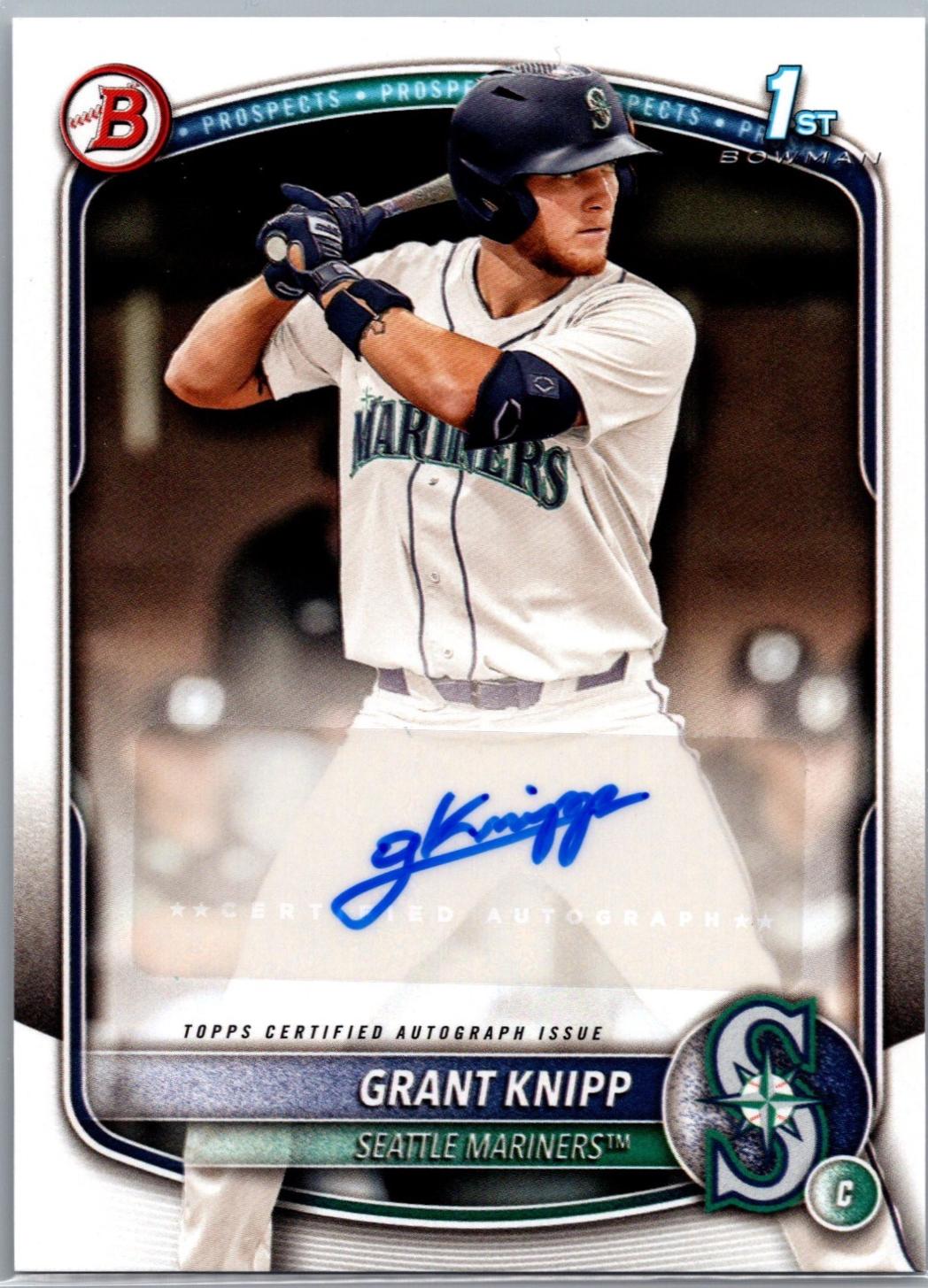 Grant Knipp #BPA-GK Baseball Cards 2025 Bowman Paper Prospects Autograph