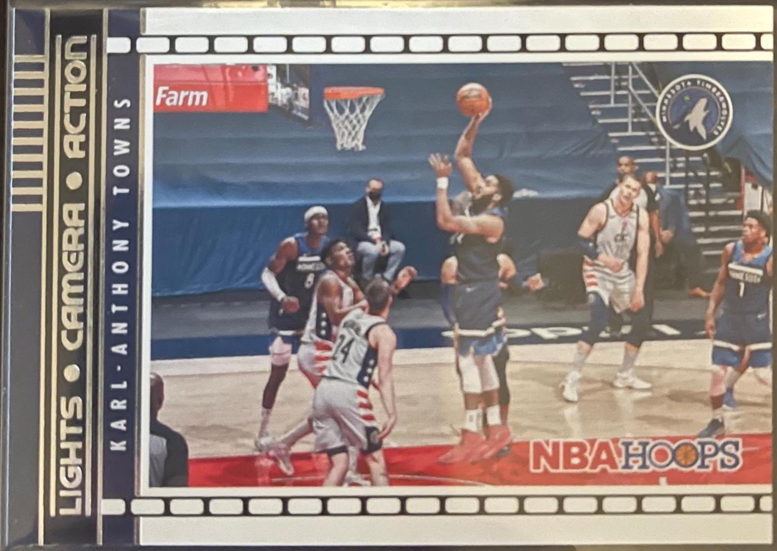 Karl Anthony Towns #5 Basketball Cards 2021 Panini Hoops Lights Camera Action