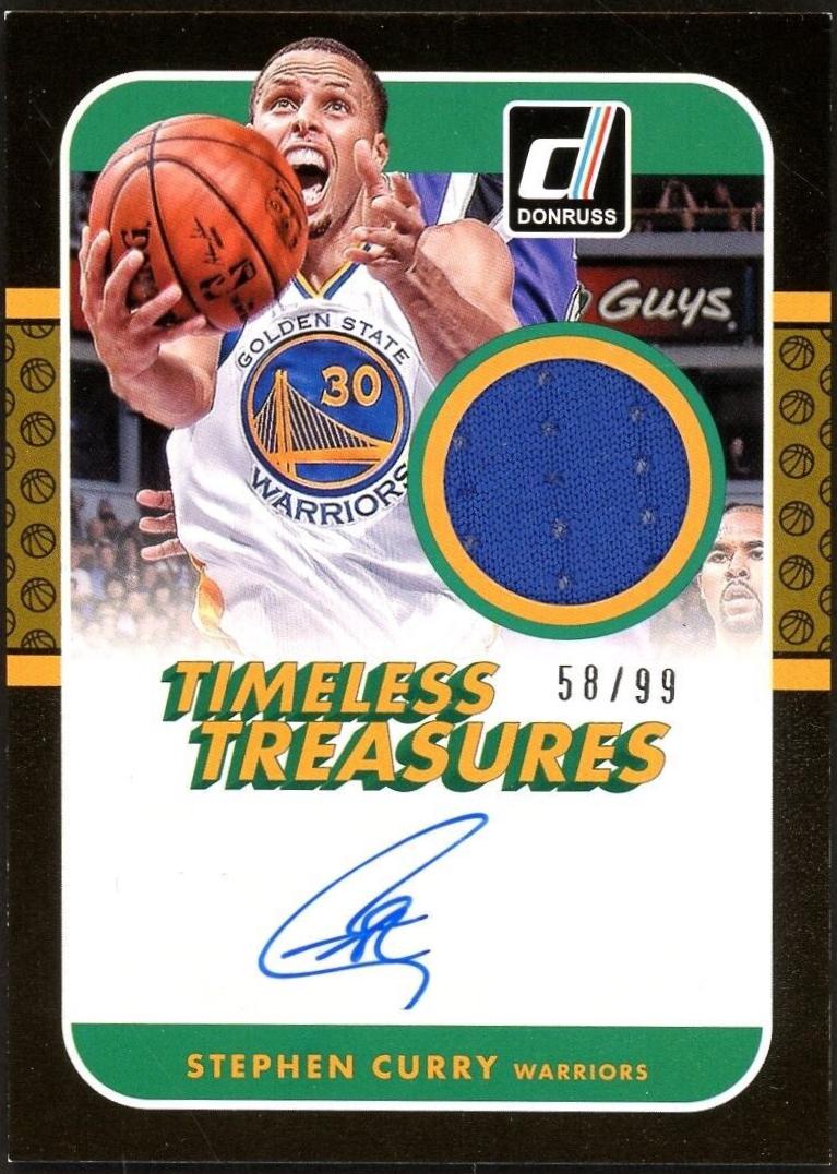 Stephen Curry #5 Basketball Cards 2014 Panini Donruss Timeless Treasures Jersey Autograph