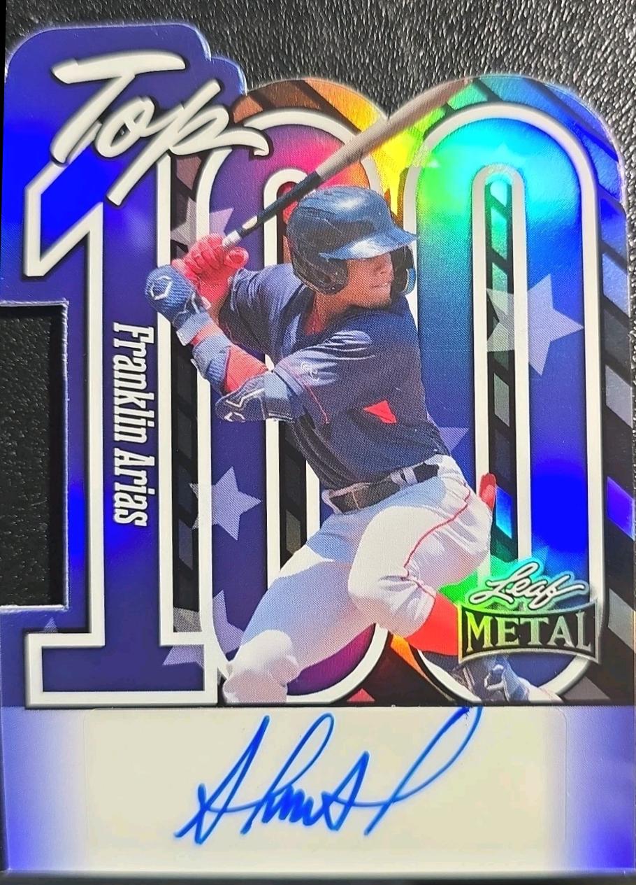 Franklin Arias #T-FA1 2025 Leaf Metal Baseball Top 100
