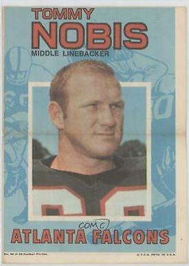Tommy Nobis #30 Football Cards 1971 Topps Pin Ups
