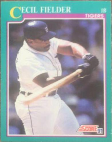 Cecil Fielder #168 Baseball Cards 1991 Score