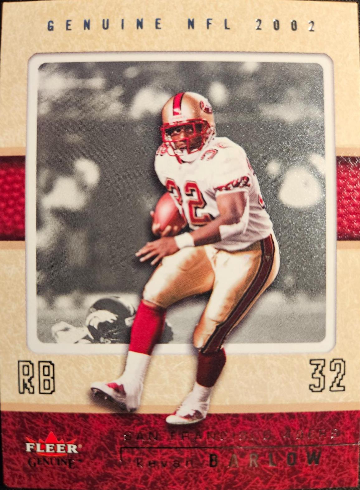 Kevan Barlow #76 Football Cards 2002 Fleer Genuine