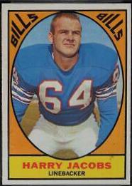 Harry Jacobs #23 Football Cards 1967 Topps