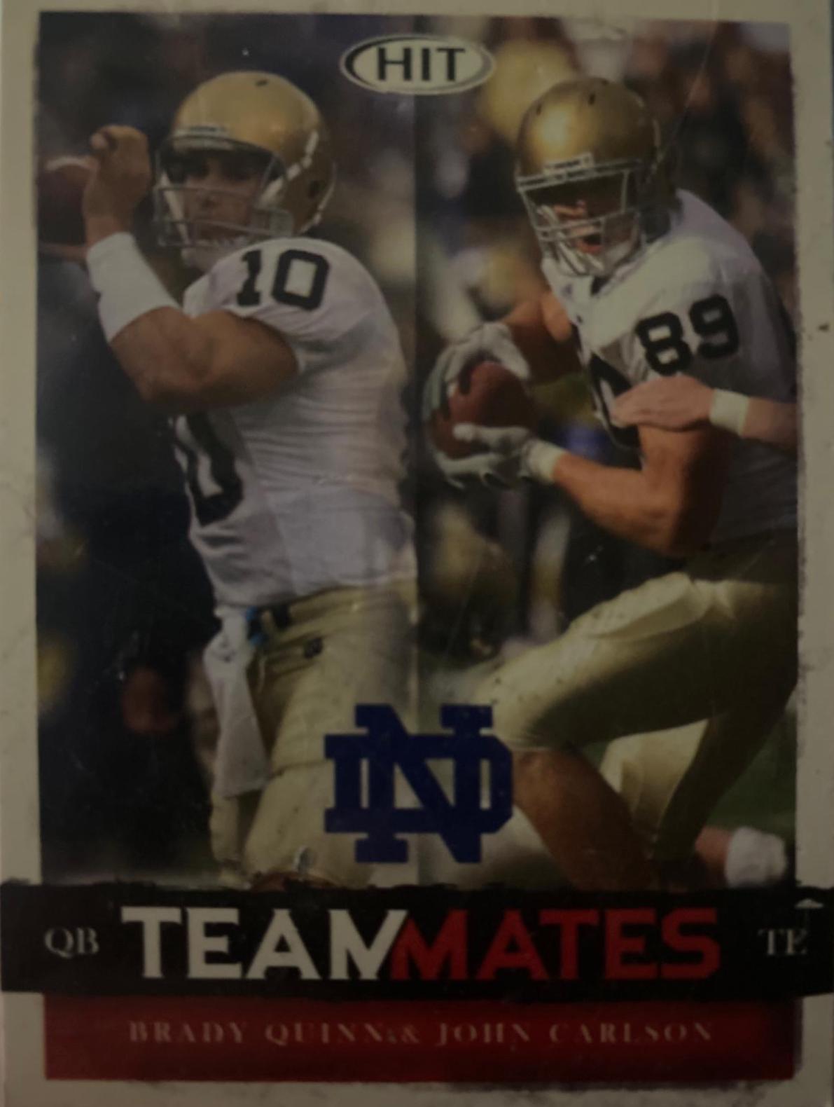 Brady Quinn & John Carlson #57 2008 Sage Hit Football