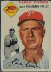 Earle Combs #183 Baseball Cards 1954 Topps Prices