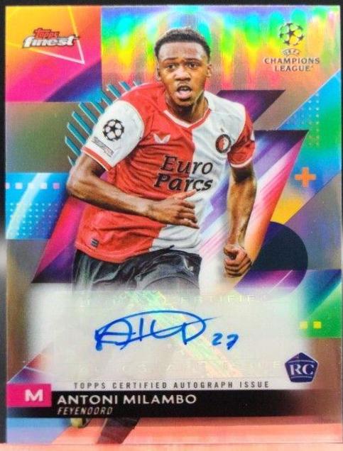 Antoni Milambo #A-AM Soccer Cards 2023 Topps Finest UEFA Club Autograph