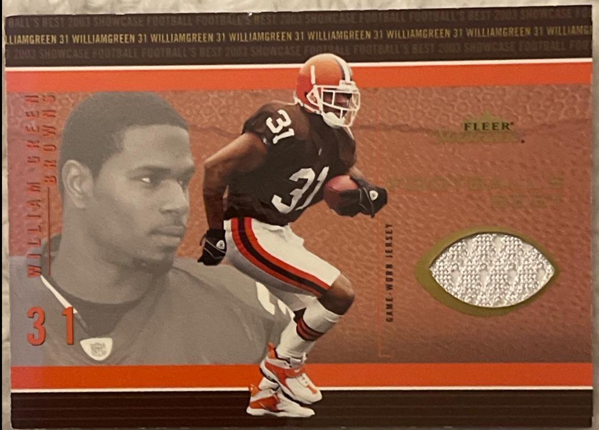 William Green #FB-WG Football Cards 2003 Fleer Showcase Football's Best Jersey