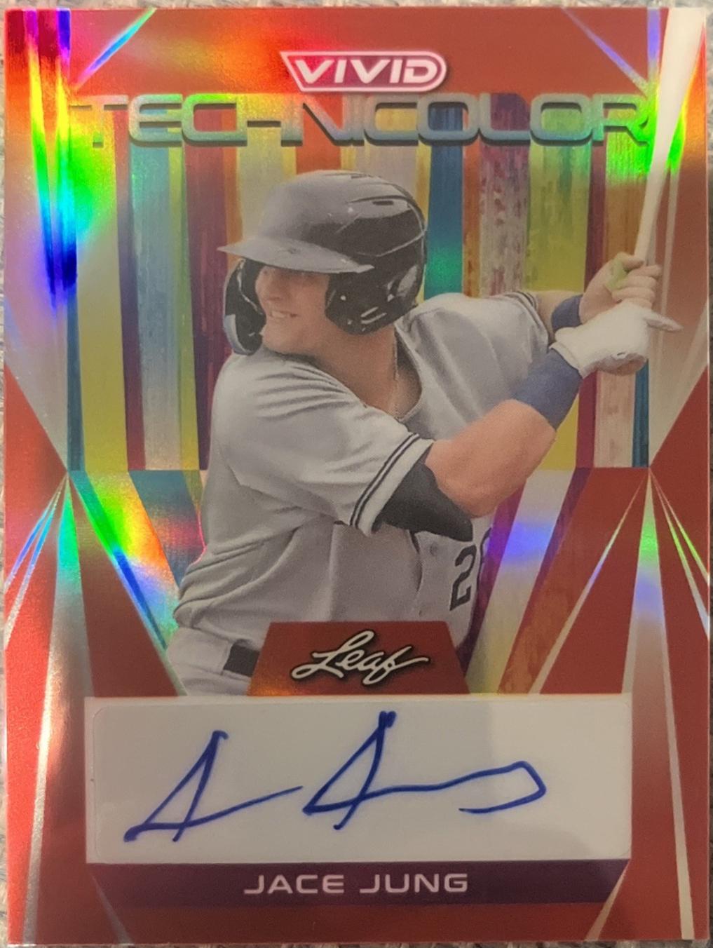 Jace Jung #T-JJ1 2022 Leaf Vivid Technicolor Autograph Baseball