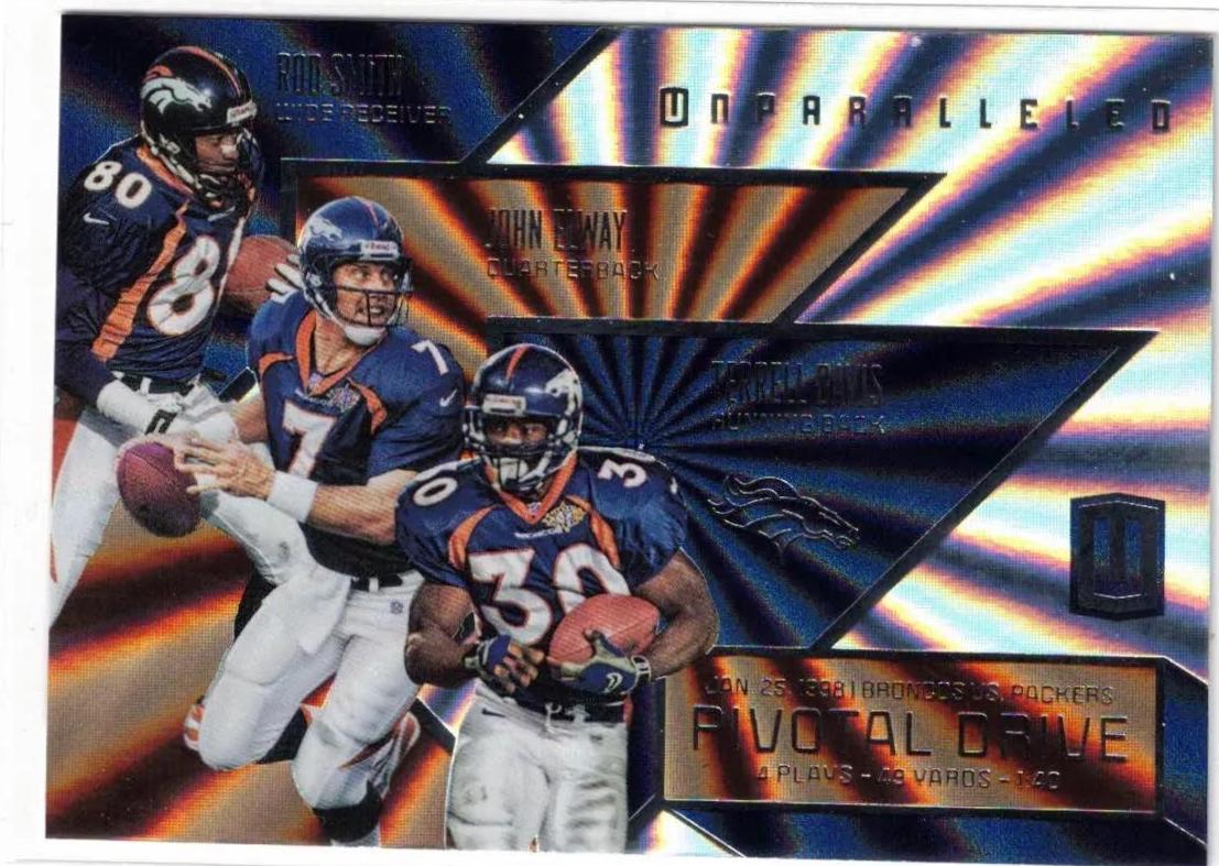 Rod Smith / John Elway / Terrell Davis #PD-40 Football Cards 2016 Panini Unparalleled Pivotal Drive