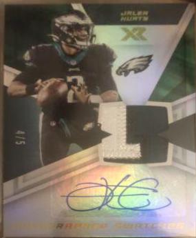 Jalen Hurts [Autograph Green] #79 Prices 2021 Panini XR Football Cards