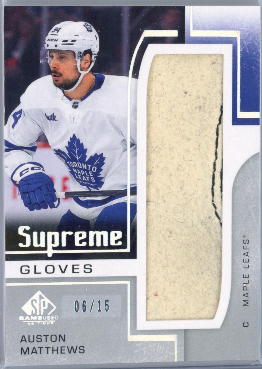 Auston Matthews #SP-AM Hockey Cards 2024 SP Game Used Supreme Gloves