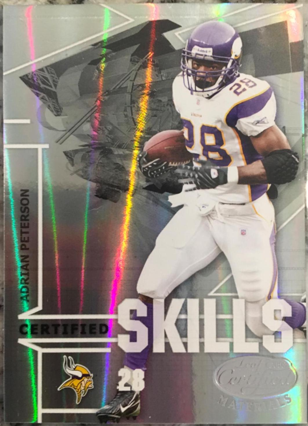 Adrian Peterson #CS-1 Football Cards 2008 Leaf Certified Materials Skills