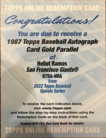 Heliot Ramos [Gold] #87BA-HRA