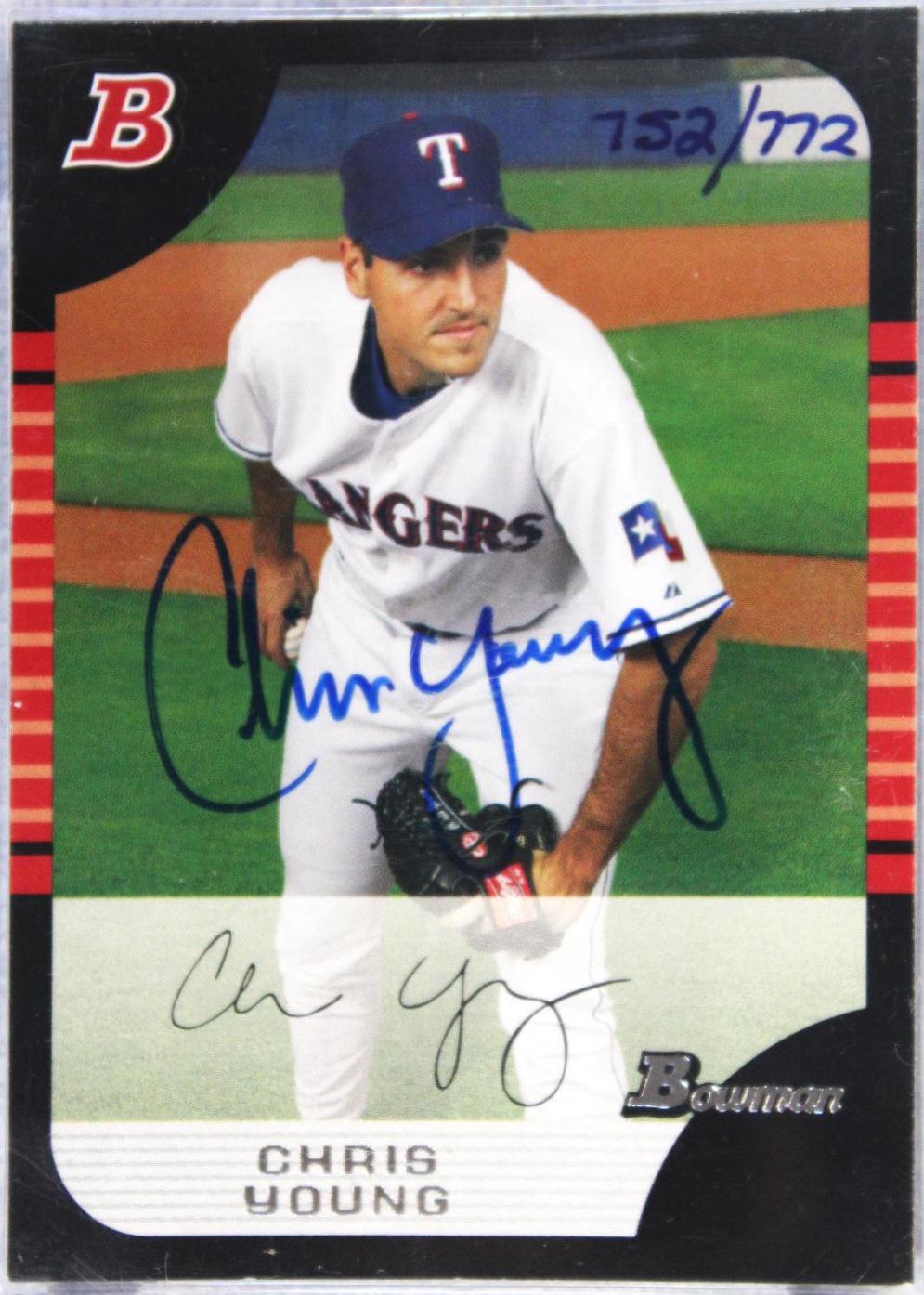 Chris Young #BDP28 Baseball Cards 2006 Bowman Originals Buyback Autographs