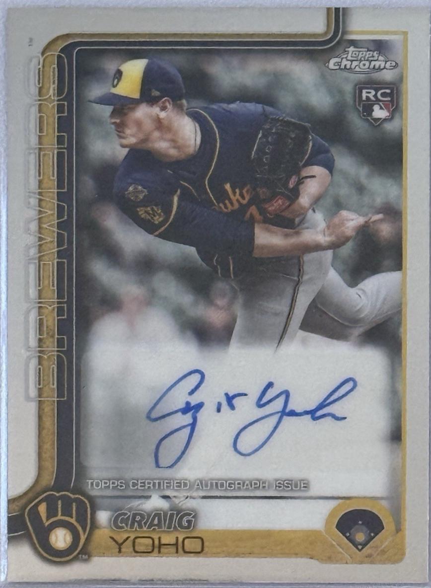 Craig Yoho #AC-CY 2025 Topps Chrome Update Autograph Baseball