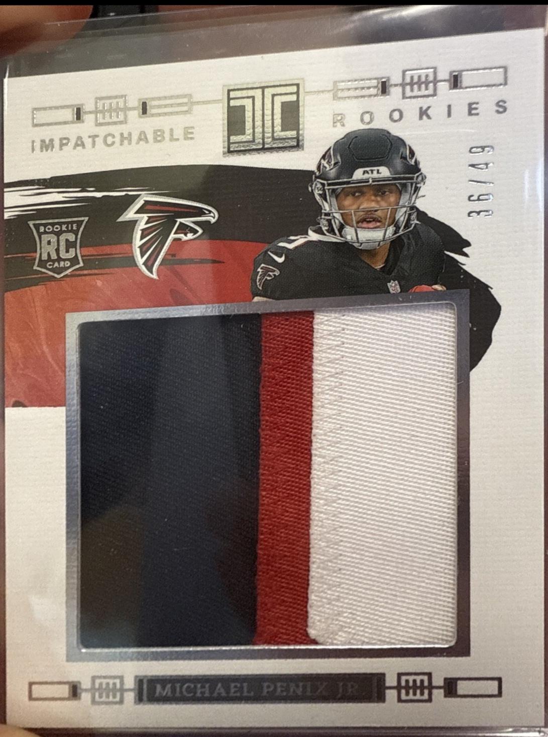 Michael Penix Jr. #8 Football Cards 2024 Panini Impeccable ImPatchable Rookie