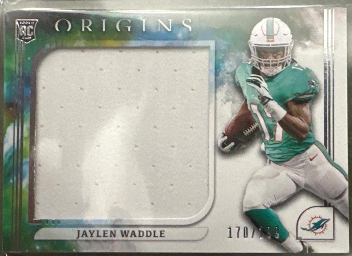 Jaylen Waddle #RJJ-JW Football Cards 2021 Panini Origins Rookie Jumbo Jerseys