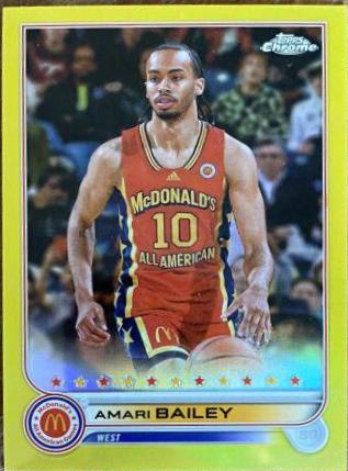 Amari Bailey #13 Basketball Cards 2022 Topps Chrome McDonald's All-American