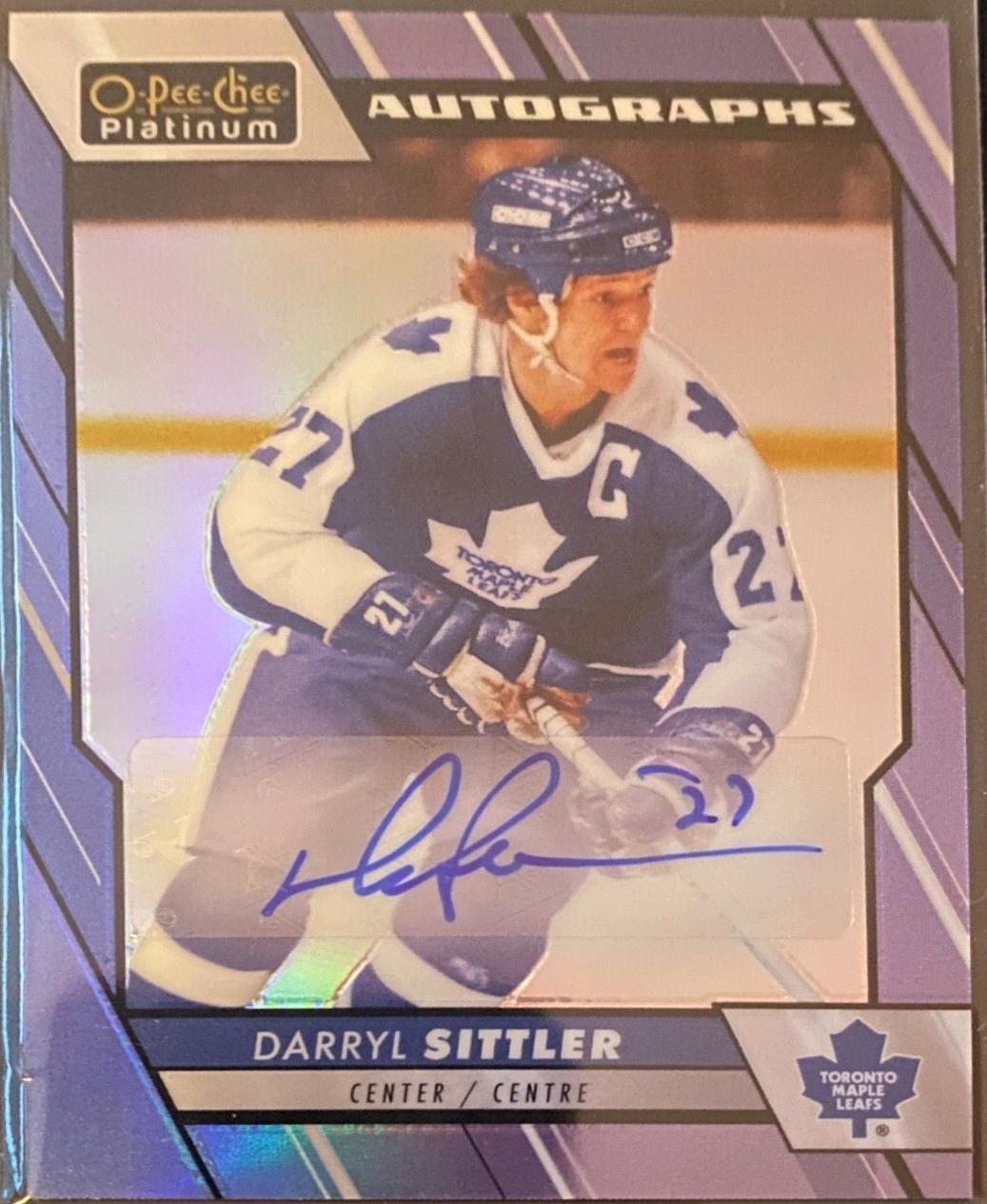 Darryl Sittler #BA-DS Hockey Cards 2023 O-Pee-Chee Platinum Blue Rainbow Autographs