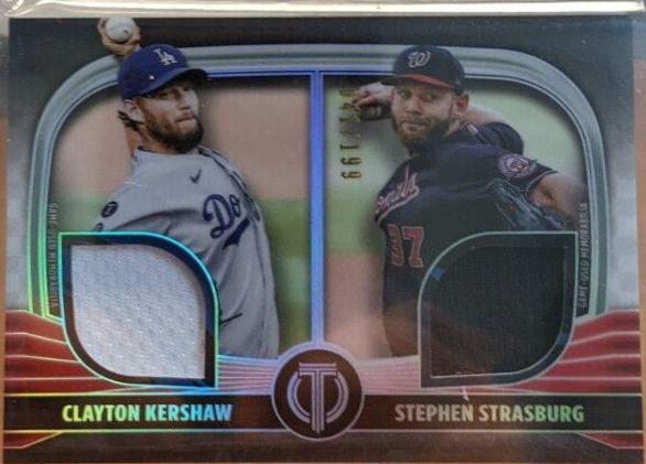 Clayton Kershaw #DR-CK Baseball Cards 2022 Topps Tribute Dual Relics