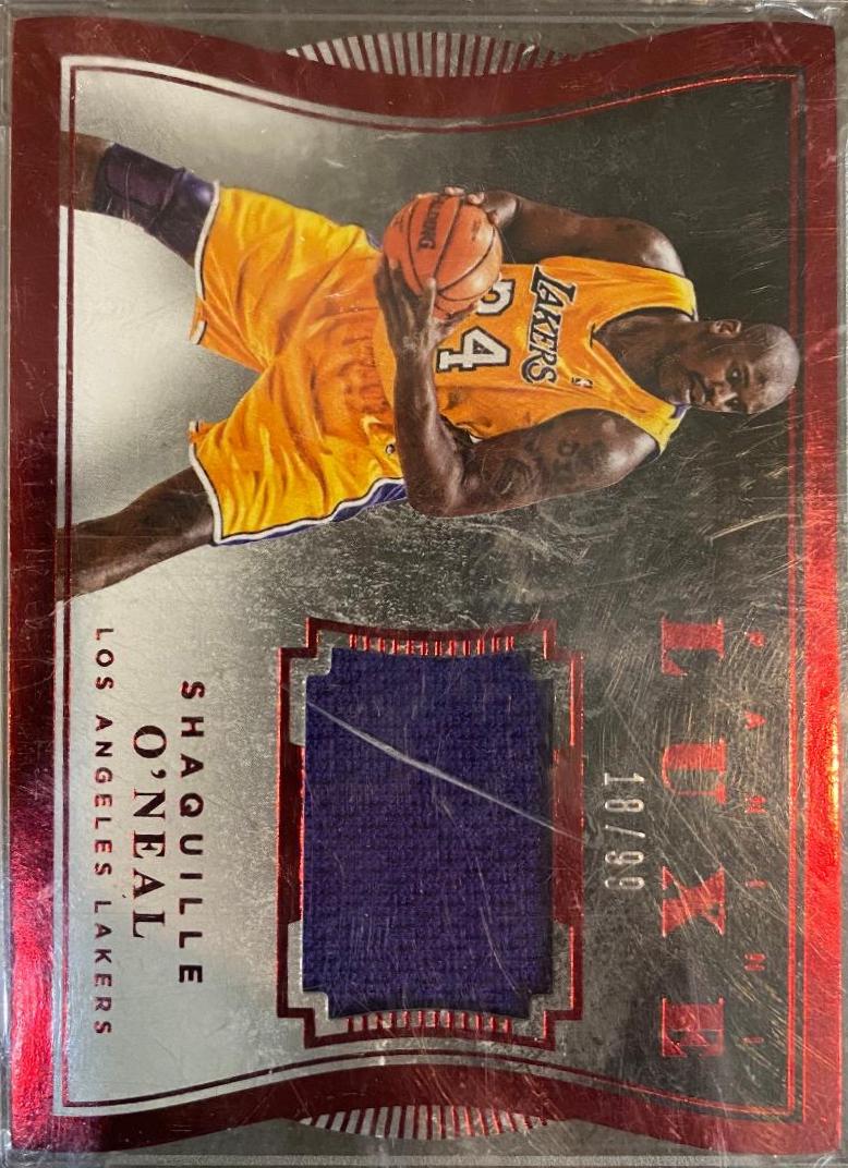 Shaquille O'Neal #95 Basketball Cards 2015 Panini Luxe Red Memorabilia Die-Cuts