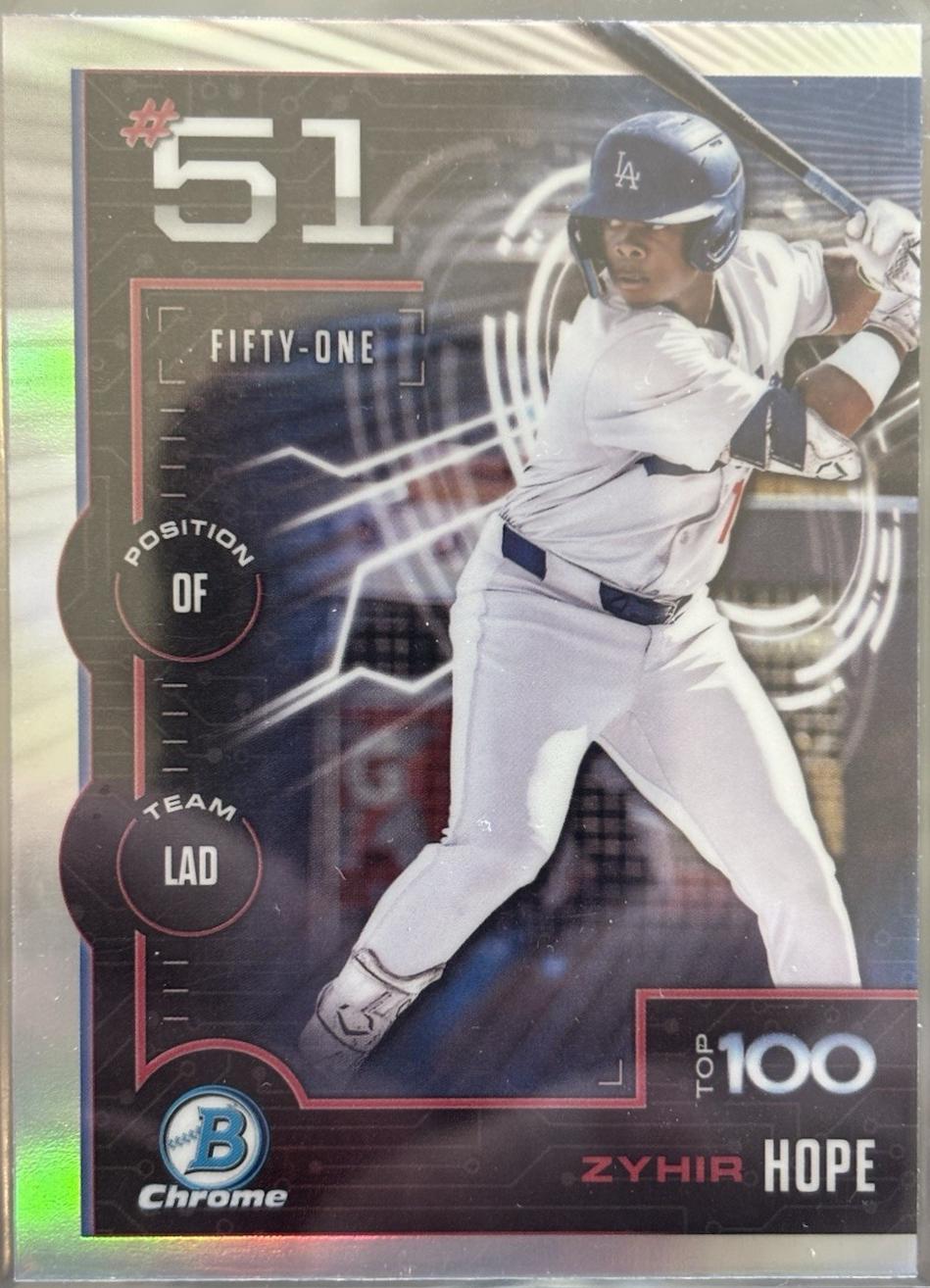 Zyhir Hope #BTP-51 Baseball Cards 2025 Bowman Scouts Top 100