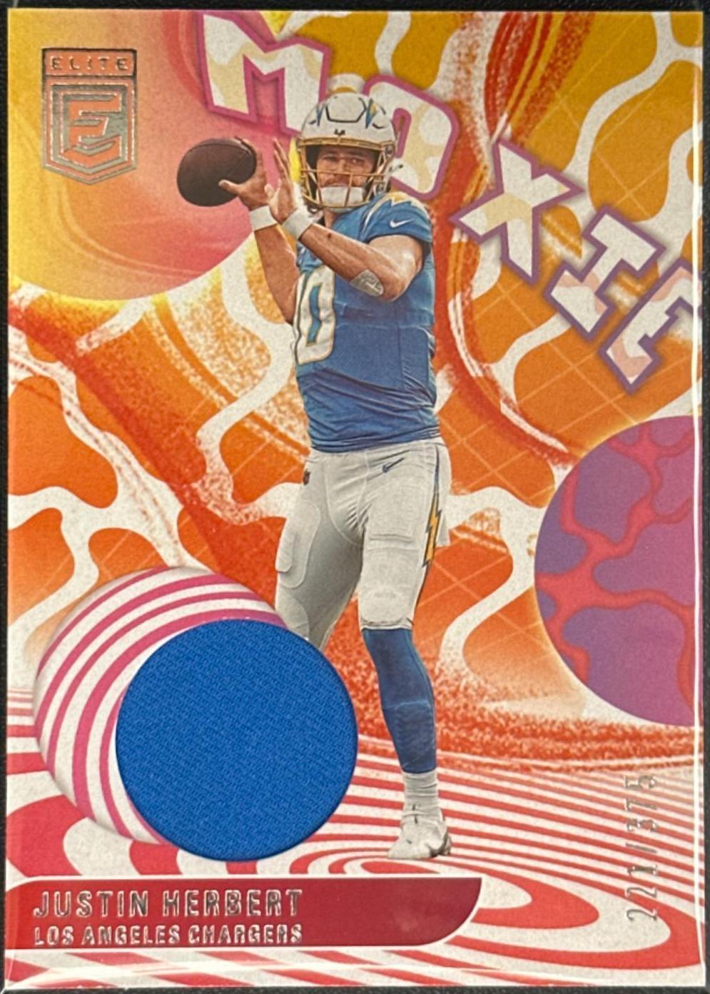 Justin Herbert #16 Football Cards 2023 Panini Donruss Elite Moxie Patch